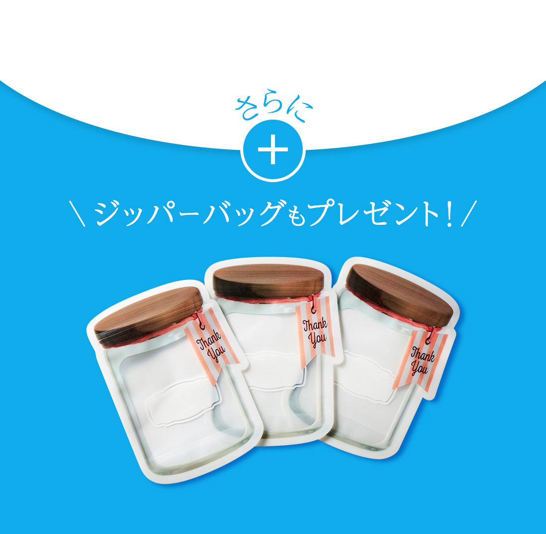 さらに ジッパーバッグもプレゼント！